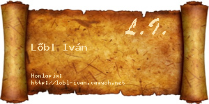 Lőbl Iván névjegykártya
